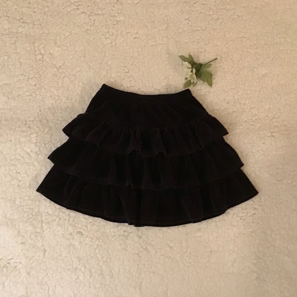 adorable layered black velvet skirt for kids